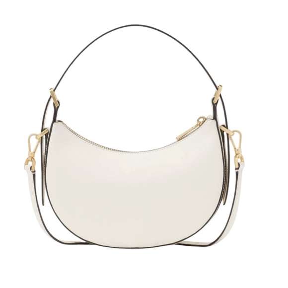 NWOT kate spade Cream Leather Nova Crescent Shoulder Bag Gold Tone Hardware - Picture 3 of 10